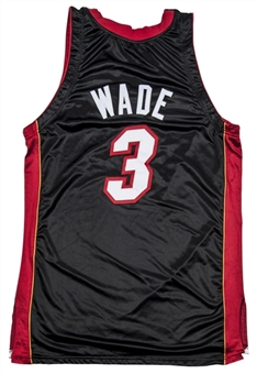 2003-04 Dwayne Wade Rookie Game Used Miami Heat Road Jersey